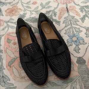 Franco Sarto Black Woven Loafers- Halston